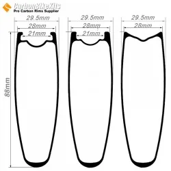 700C 88x28mm Clincher /  Tubeless / Tubular Road Bike Rims